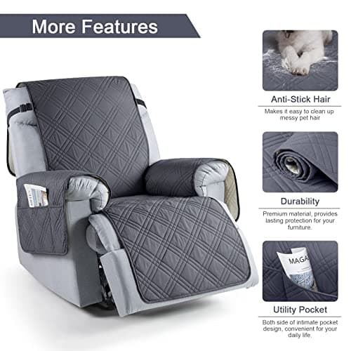 TAOCOCO 100% Waterproof Recliner Chair Cover, Non-Slip, Washable, Kids & Pet-Friendly