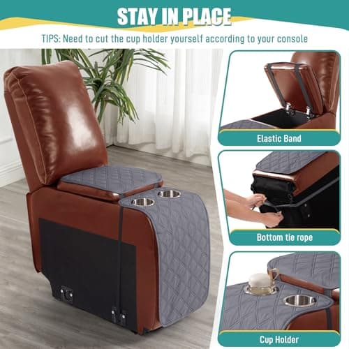 Ruaozz 100% Waterproof Recliner Console Covers for Sectional Recliner Sofa - Dark Grey OEKO-TEX STANDARD 100
Ruaozz 100% Water Resistant Non-Slip Reclining Couch Covers - Dark Grey OEKO-TEX STANDARD 100
Ruaozz Washable 100% Waterproof Recliner Consol