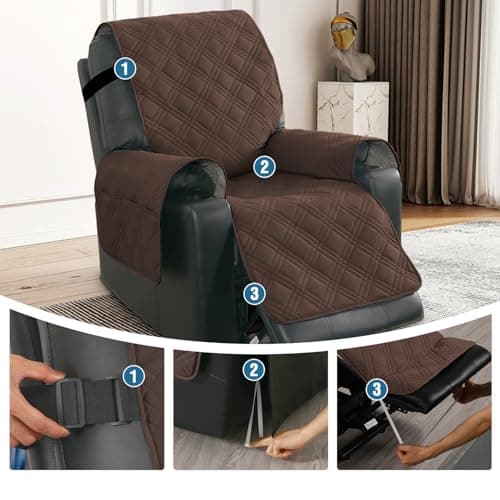 H.VERSAILTEX 100% Waterproof Recliner Chair Cover Brown/Beige