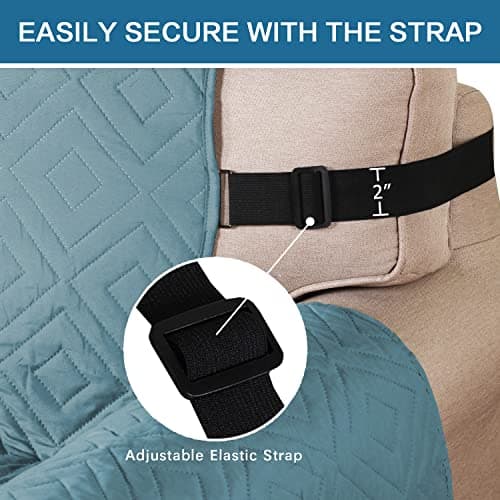 H.VERSAILTEX Reversible Loveseat Cover Anti-Slip Water Resistant Elastic Straps