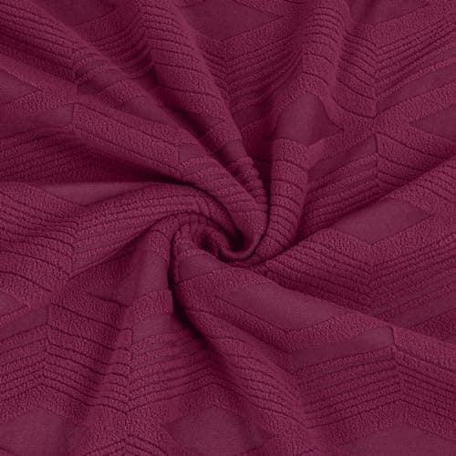 TAOCOCO Dark Grey Stretch Jacquard Recliner Loveseat Cover — Burgundy