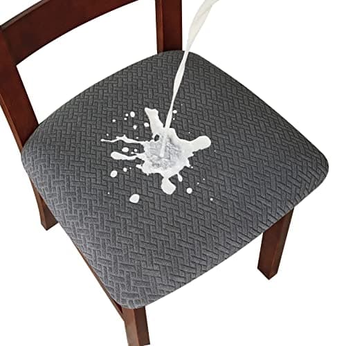 Genina Taupe Dining Room Chair Slipcovers (4 Pcs) — Waterproof-dark Gray