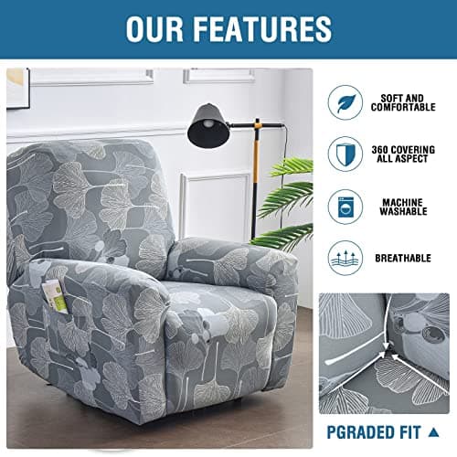 Eco-Ancheng Lazyboy Recliner Slipcovers with Storage Pockets