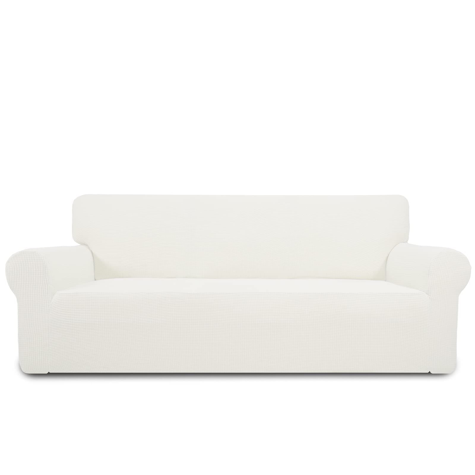 PureFit Stretch Sofa Slipcover, Cream – Non-Slip, Washable, Non-Skid Foam