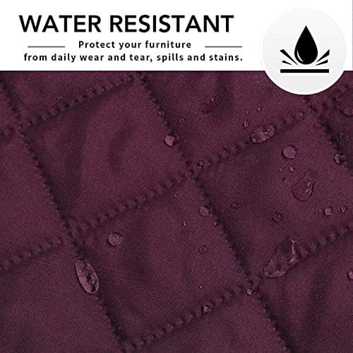 Dark Gray L-Shaped Sofa Slipcover for Pets and Kids (42x52 inches) — Wine/Wine