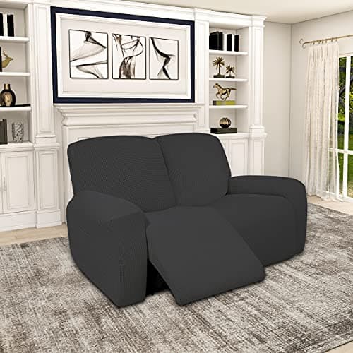 Dual Waterproof 100% Stretch Loveseat Cover, Dark Gray