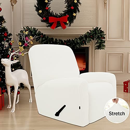 Easy-Going Recliner Stretch Sofa Slipcover, Cream