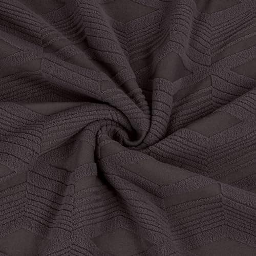 TAOCOCO Dark Grey 3 Seater Stretch Sofa Cover with Throw Pillow Protectors — Chocolate