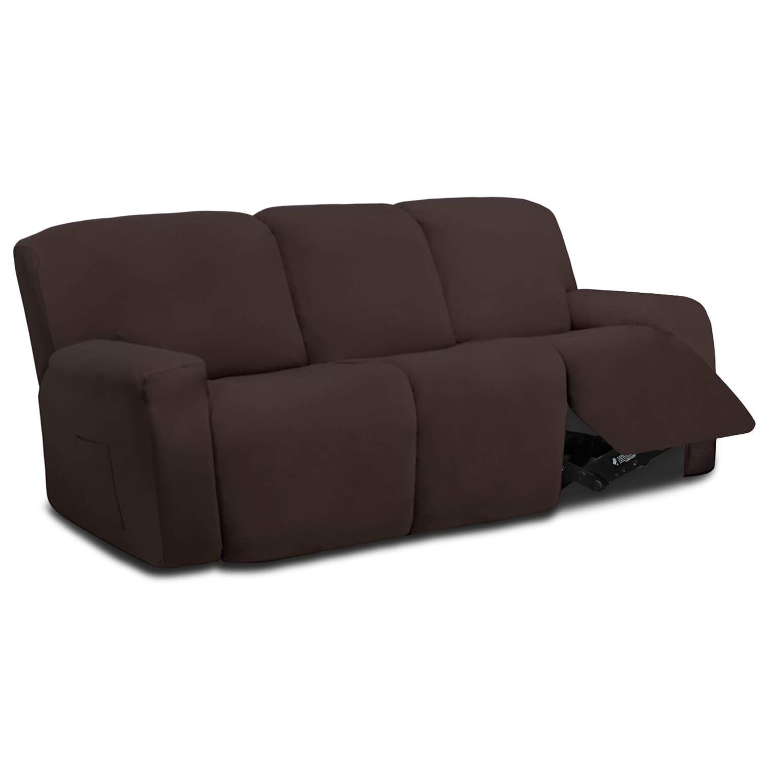 Chocolate Easy-Going Microfiber Stretch Sectional Recliner Sofa Slipcover