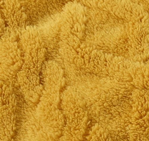 JOKIVTOU 4-Piece Stretch Recliner Chair Cover Set with Pocket Elastic Bottom — Yellow