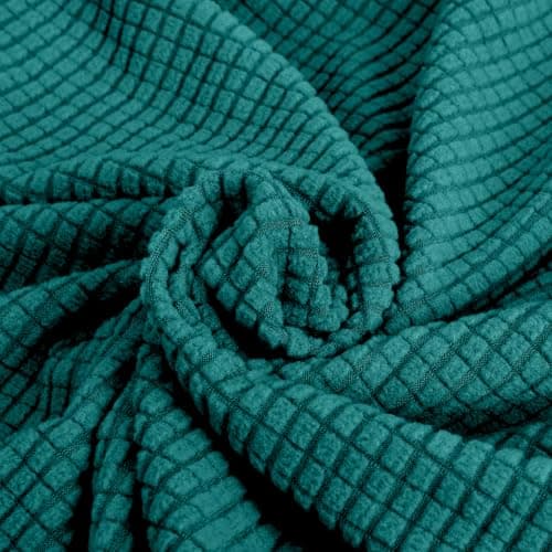 JIVINER Stretch Universal Couch Cover, Light Gray Rhomb, Large — Blakish Green