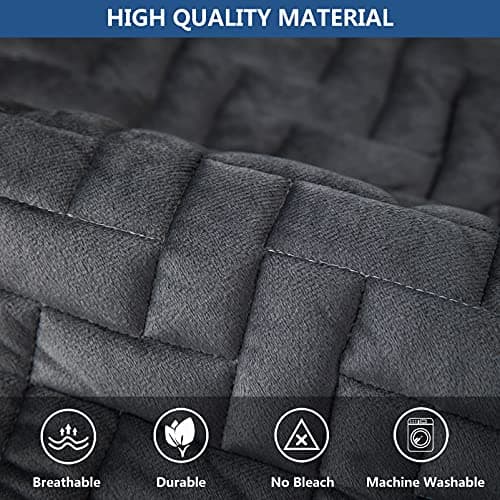 Eismodra Dark Gray Anti-Slip Couch Cover, 36"x36" L-Shaped Sectional