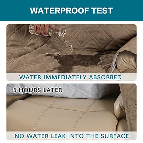 Turquoize Large Taupe 100% Waterproof Recliner Sofa Cover