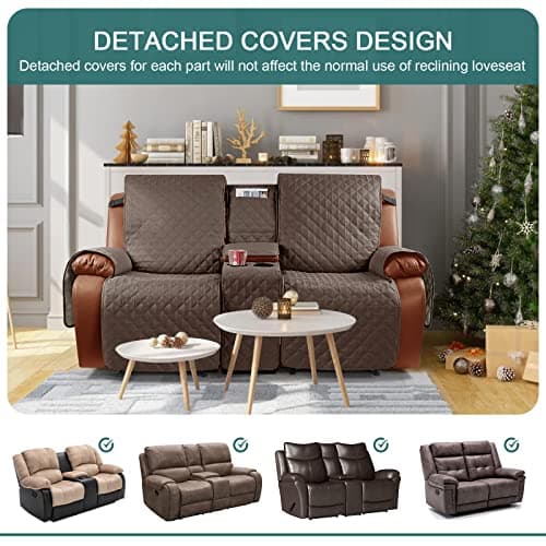 Ruaozz Waterproof Recliner Loveseat Cover for Double Recliner Sofa for Kids, Dogs, Pets