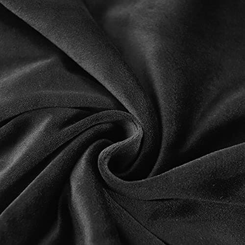 HFCNMY Stretch Velvet Recliner Cover, 4 Pieces, Thick, Elastic Bottom, Black — Black