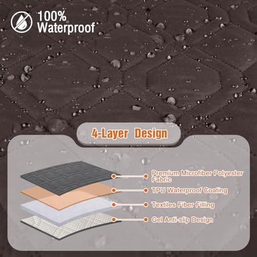 VANSOFY Waterproof Dog Recliner Chair Cover, Non-Slip Protector (Chocolate, 23.6")