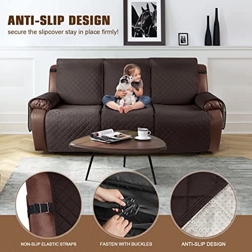 KinCam Waterproof Recliner Sofa Cover for 3 Seat Recliner Couch