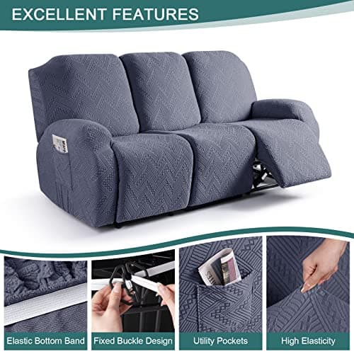Stretch Recliner Chair Covers - Grey