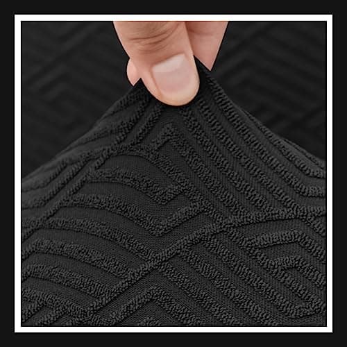 XINEAGE Dark Gray Stretch Jacquard Recliner Chair Covers (4 Pieces) — Black