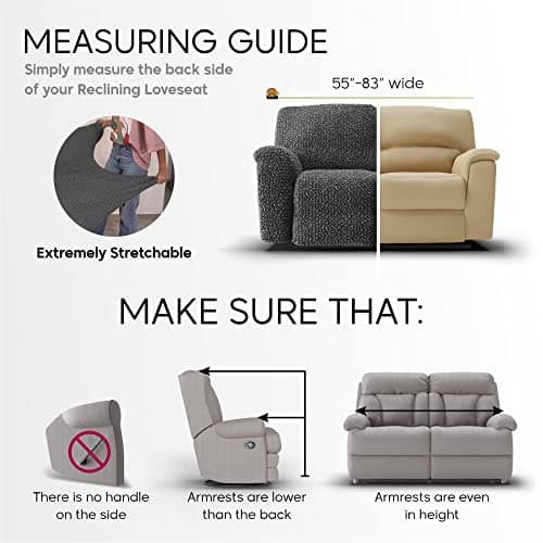 Mille Righe - Platinum Recliner Loveseat Cover