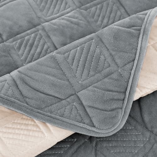 NeColorLife Velvet Recliner Seat Cover, Non-Slip Armrest Protector (Dark Gray, 1 Piece) — Dark Gray