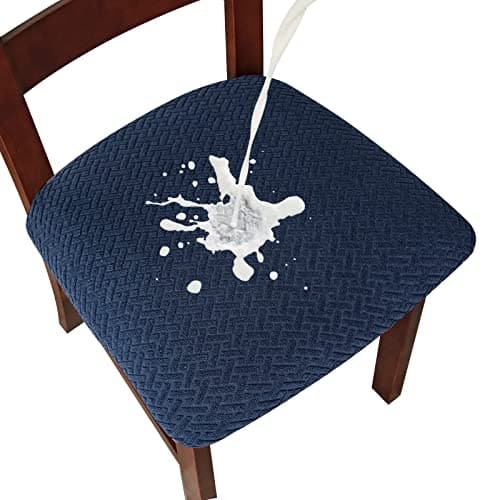 Genina Taupe Dining Room Chair Slipcovers (4 Pcs) — Waterproof-navy Blue