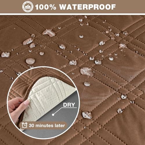 Waterproof Loveseat Recliner Cover for Pets and Kids - Gray (2 Seater) — Brown