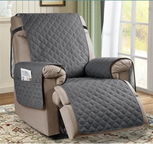Ruaozz Non-Slip Water Resistant Recliner Chair Cover, 23", Window Grey