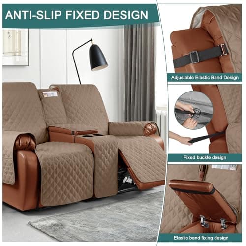 Ruaozz Waterproof Recliner Loveseat Cover for Pet Couch