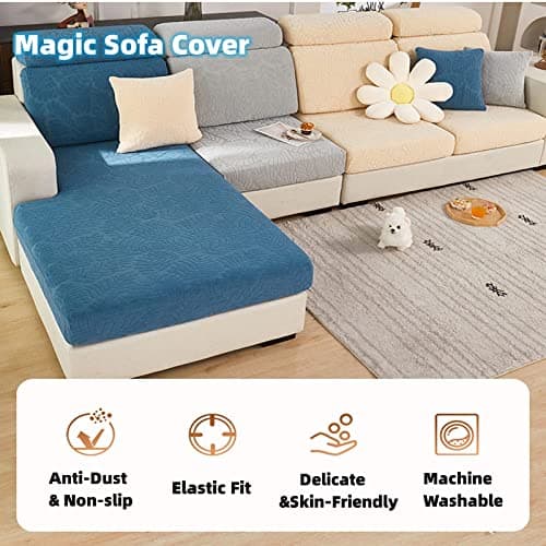 2024 New Stretch Slipcovers for Large Double Seat Sofa (Light Gray)