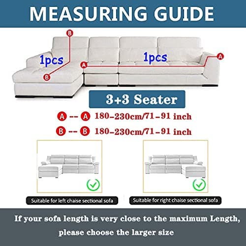 L Shape Stretch Sofa Slipcover for 3 Cushion Couch (Green, 3+3 Seat)