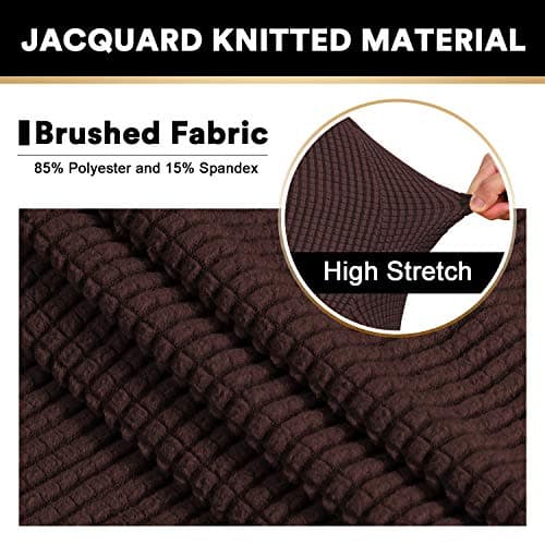PrinceDeco Stretch Loveseat Sofa Cover, Brown, Washable Pet Friendly