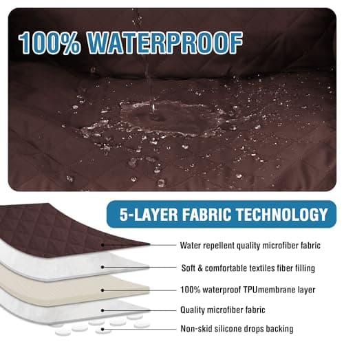 H.VERSAILTEX 100% Waterproof Recliner Loveseat Slipcover, Chocolate