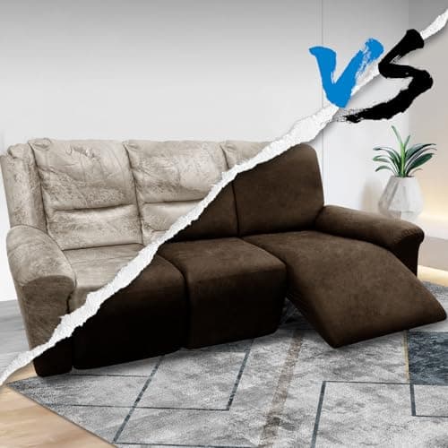 8-Piece Washable Spandex Slipcovers for Leather Look 3-Seater Recliner Couch