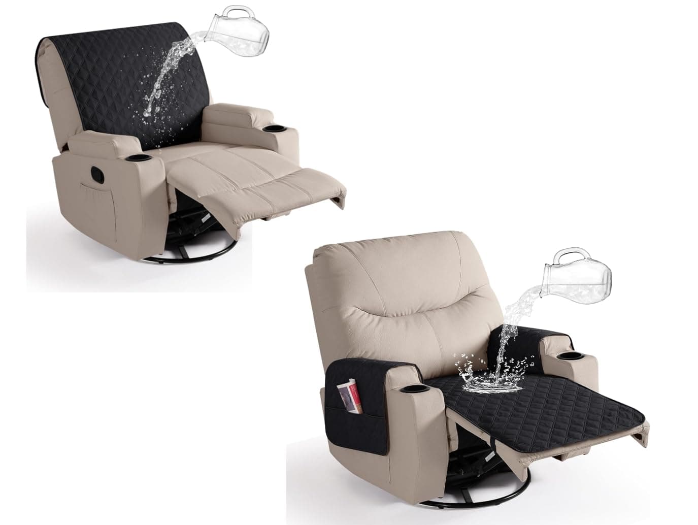 Ruaozz Large Waterproof Recliner Chair Covers