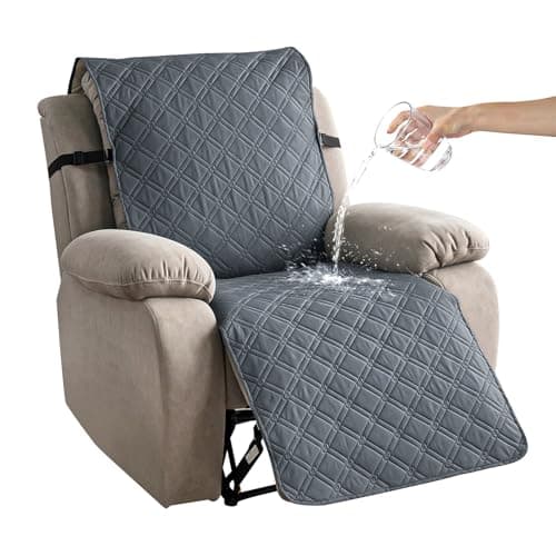 Waterproof Recliner Chair Covers, Dark Grey, Non-Slip Pet Protector
