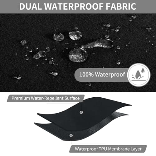 100% Waterproof Recliner Cover for Large Sectional Sofas, Protecting L-Shape Furniture for Kids & Pets, Black