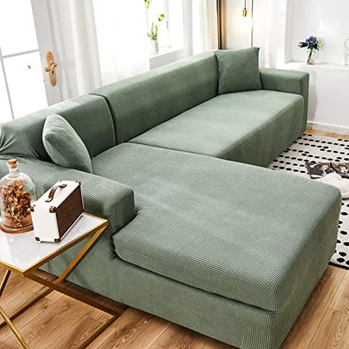 IMYOGI L-Shaped Sofa Cover - 2pcs Stretch Slipcover for Seater + 2 Seater Living Room