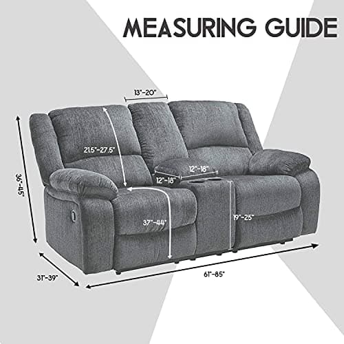 ULTICOR Dark Grey 8-Piece Velvet Reclining Loveseat Cover