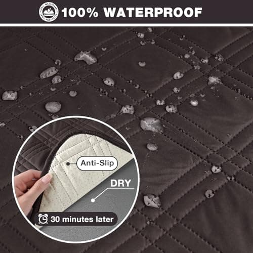 Waterproof Loveseat Recliner Cover for Pets and Kids - Gray (2 Seater) — Coffee
