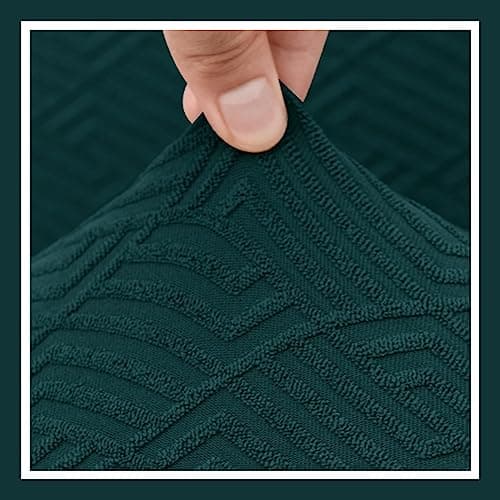 XINEAGE Dark Gray Stretch Jacquard Recliner Chair Covers (4 Pieces) — Blackish Green