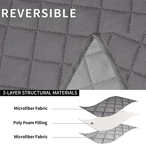 Oversized Loveseat Recliner Cover, Reversible for Pets, Gray/Light Gray