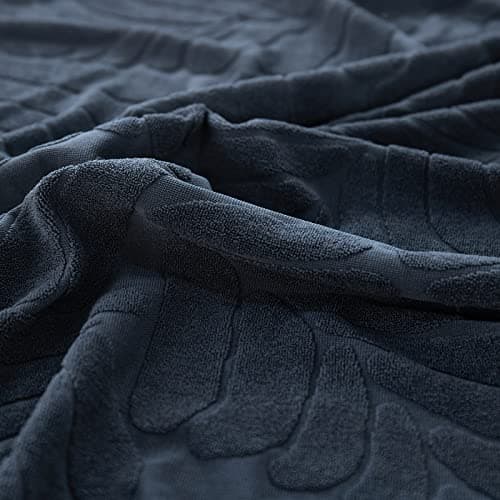 Jonuiony Wear-Resistant L-Shape Sectional Couch Slipcover (Dark Grey, Large) — Leaves Dark Grey
