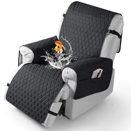 TAOCOCO 100% Waterproof Recliner Cover - Perfect for Slip and Stain Protection, Suitable for Elderly and Disabled Users, Ideal for Outdoor Patios or Indoor Use(Chocolate, Small-22'') — Black