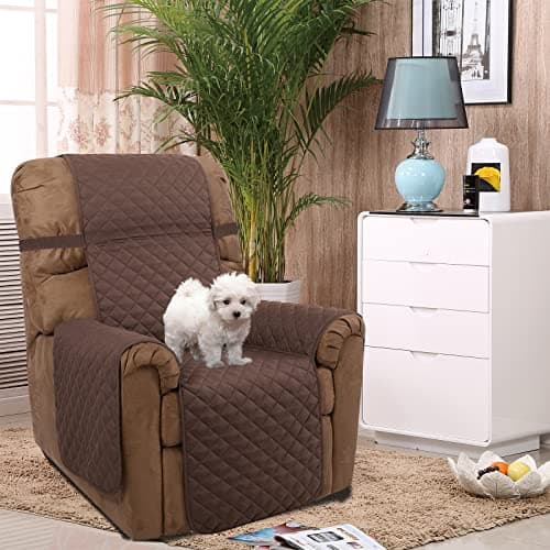 U-NICE HOME Oversized Recliner Chair Covers, Water Resistant & Pet Friendly (28", Coffee/Beige)