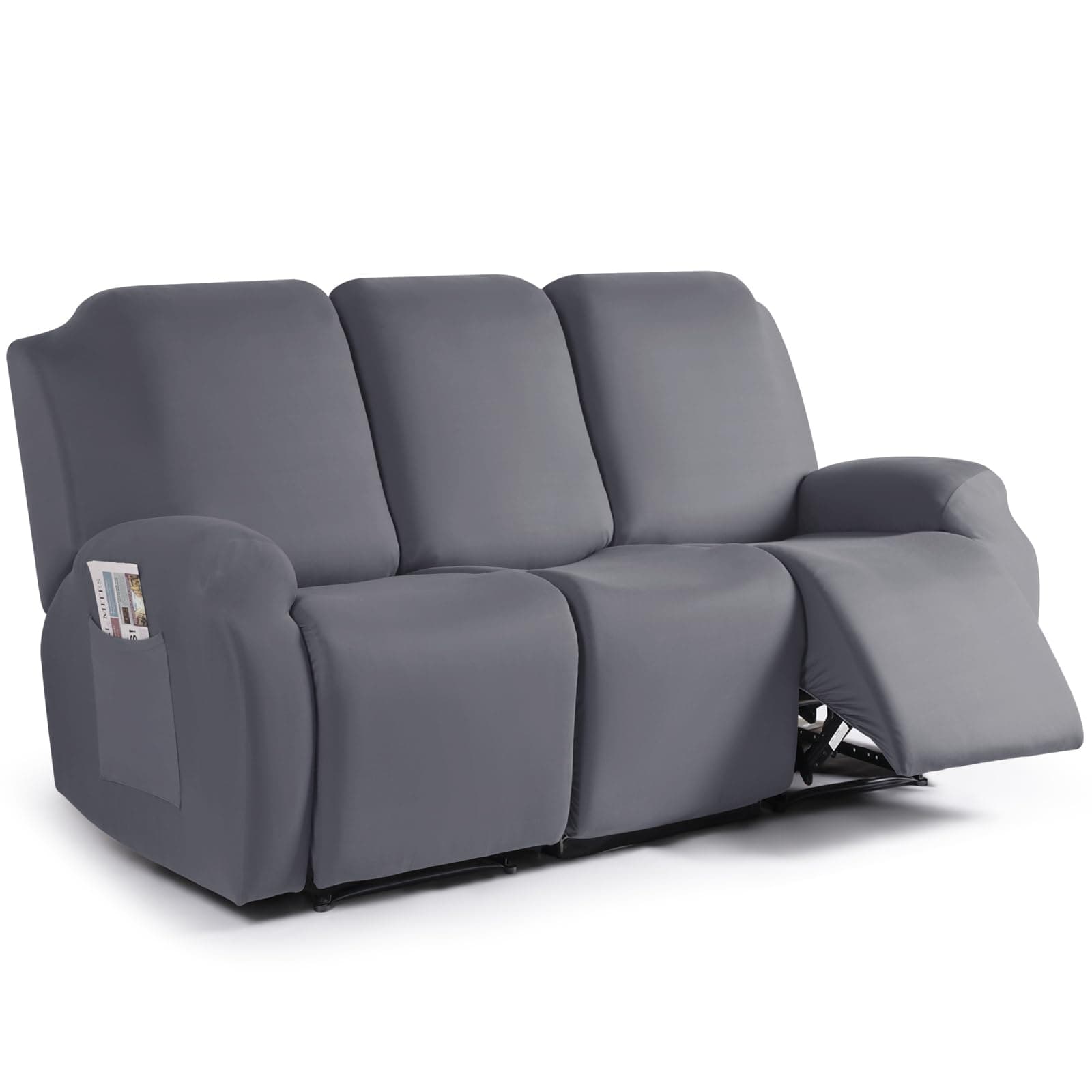 TAOCOCO 3 Seat Light Gray Stretch Slipcover for Reclining Sofa