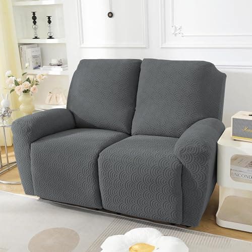 Northern Brothers Reclining Loveseat Cover, Dark Gray 2 Seater