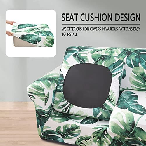 Floral Pattern Stretch Printed Sofa Slipcovers for 2 Cushion Couch, Furniture Protector for Dogs (Loveseat)