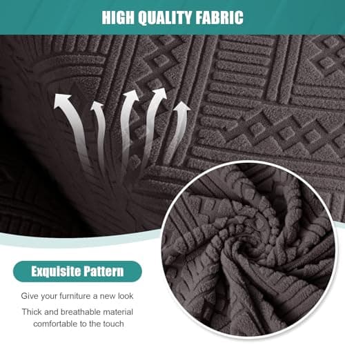 Ruaozz Chocolate L-Shaped Stretch Recliner & Chaise Cover