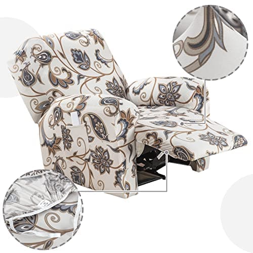 Fallon Collection Stretch Recliner Cover 4pcs Elastic Bottom Slipcovers
